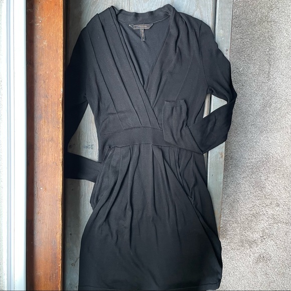 BCBGMaxAzria black wrap front silk dress | size XS - Picture 2 of 6